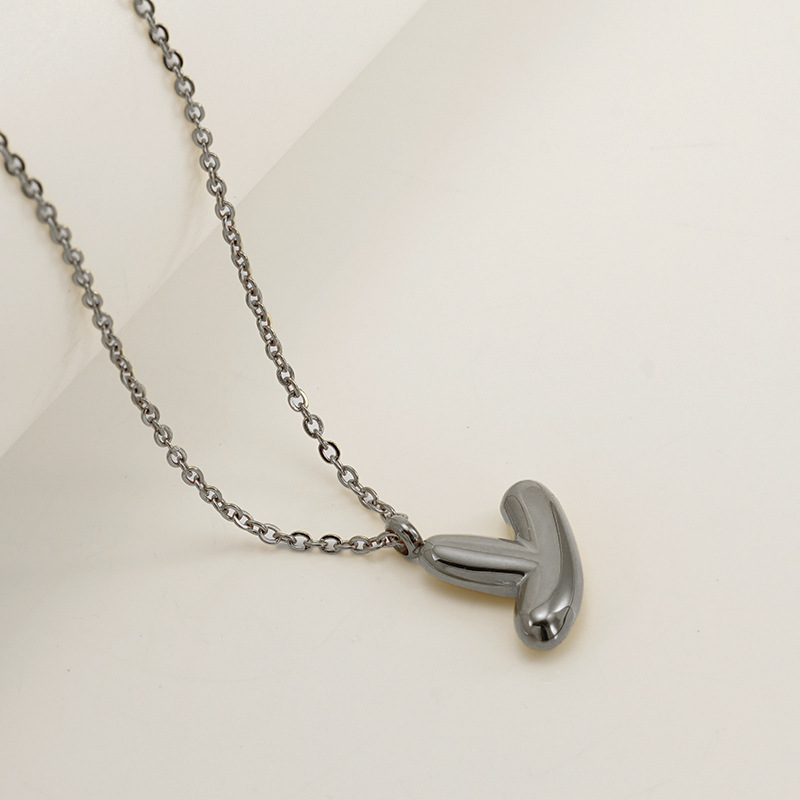 Handcrafted 3D Bubble Initial Necklace – Artisan Puffy Letter Pendant (Free Chain Included)