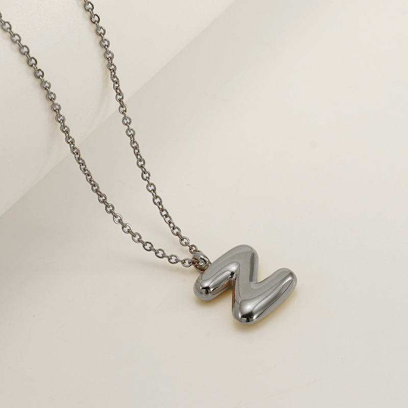 Handcrafted 3D Bubble Initial Necklace – Artisan Puffy Letter Pendant (Free Chain Included)