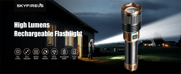 SKYFIRE LED Flashlights High Lumens with Ignition Lens