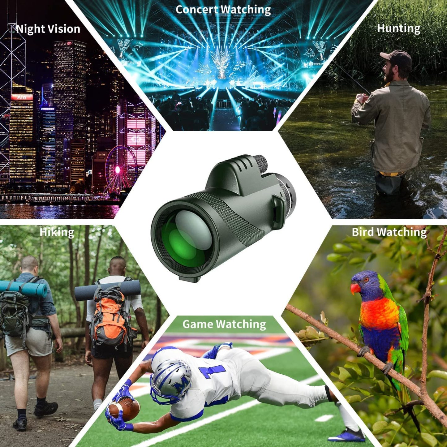 80X100 HD Monocular Telescope Long Range Zoom With Tripod Phone