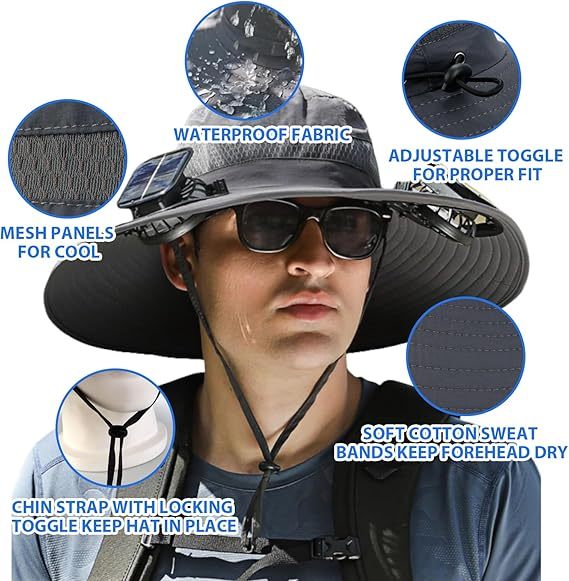 🔥Last Day-⚡2025 New Ultralight Solar Fan Sun Hat – Lighter Than a Baseball!⚾(Only 11oz)
