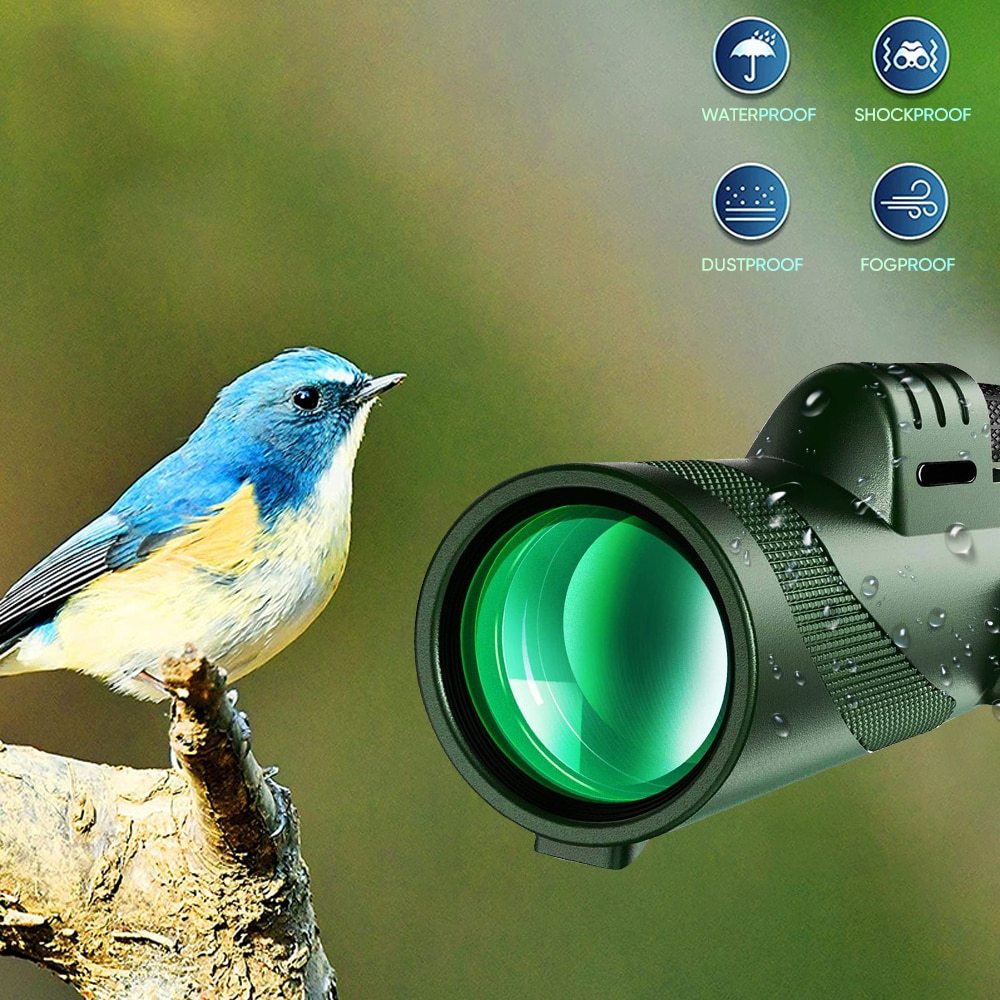 80X100 HD Monocular Telescope Long Range Zoom With Tripod Phone
