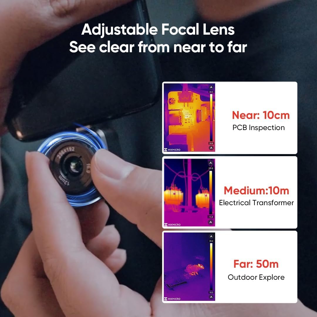 HIKMICRO Mini2Plus Thermal Camera USB C, 256 x 192 IR Resolution, Thermal Imaging Camera Android 25Hz Refresh Rate, Manual Focus, Thermal Imager 49,152 Pixels, -4°F to 622°F(not for iPhone 15)
