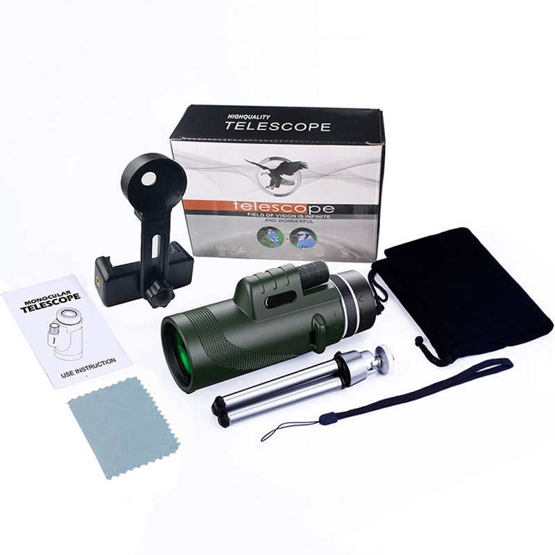 80X100 HD Monocular Telescope Long Range Zoom With Tripod Phone