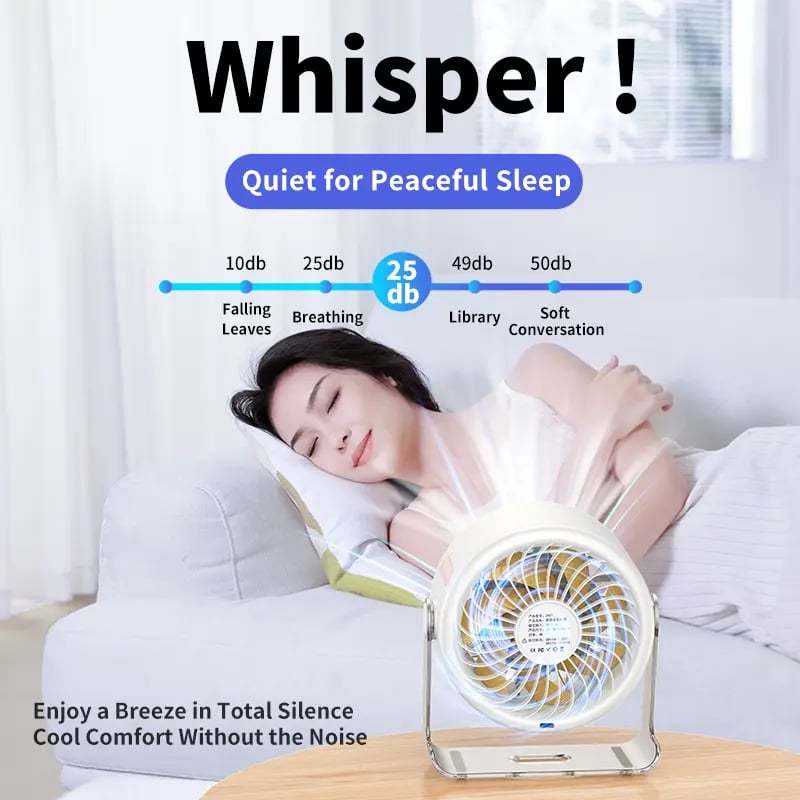 Coolhill fan Desktop Fan, Turbo Table Fan for office, 100-Speed Digital Display, Low Noise,Rechargeable Battery