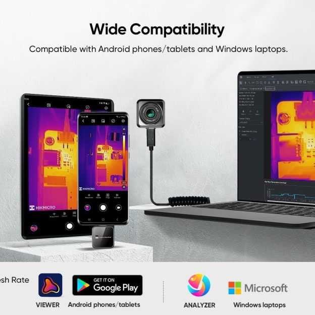 HIKMICRO Mini2Plus Thermal Camera USB C, 256 x 192 IR Resolution, Thermal Imaging Camera Android 25Hz Refresh Rate, Manual Focus, Thermal Imager 49,152 Pixels, -4°F to 622°F(not for iPhone 15)
