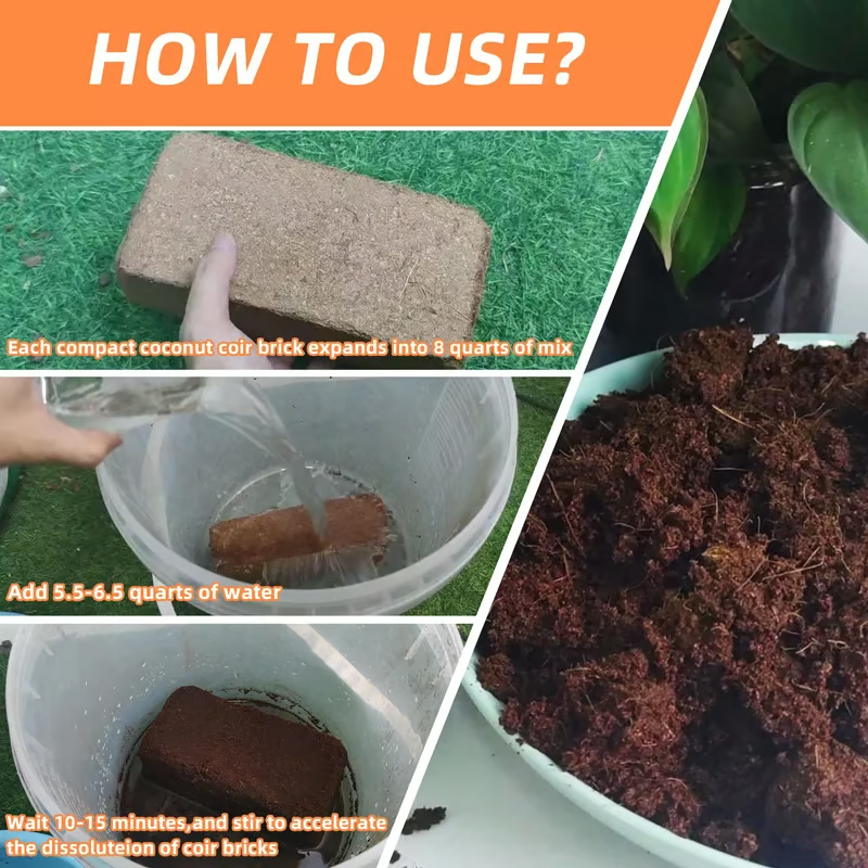 🌱The size of each pellet is: 25*15*8 cm. Weight 500 grams. When watered, it will expand to 5 kg.