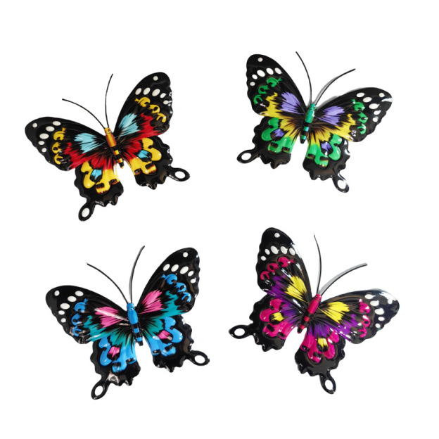 Metal Butterfly Wall Decor - 9.5" Outdoor Fence Wall Art Decor (4 Pack)