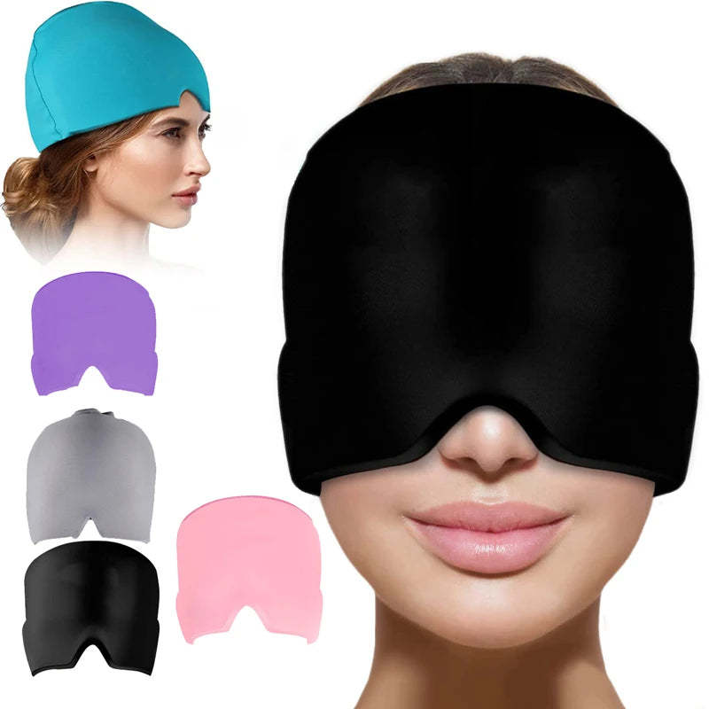 Fitted Gel Ice Headache Migraine Relief Cap Cold Compress Therapy Cap