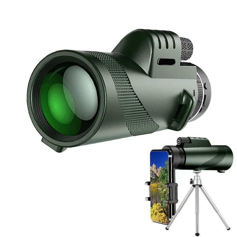 80X100 HD Monocular Telescope Long Range Zoom With Tripod Phone