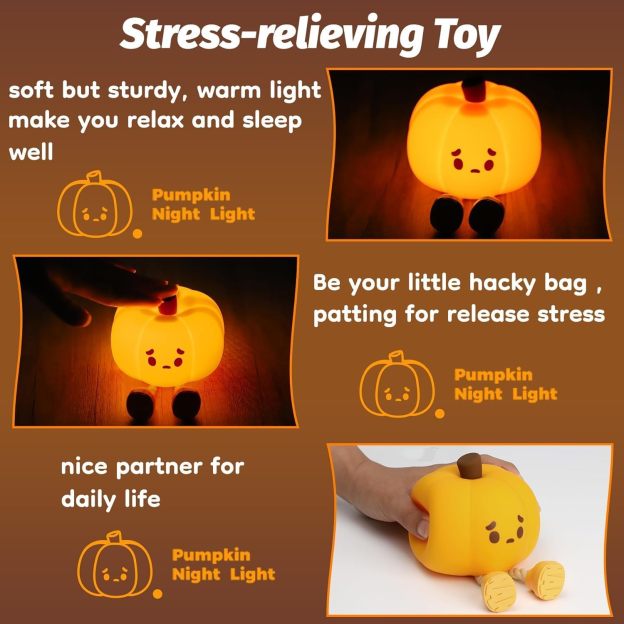 🏆2025 Halloween Hot Sale⚡​Silicone Pumpkin Tap Light - USB Rechargeable Night Light for Kids, Halloween Mood Ambiance