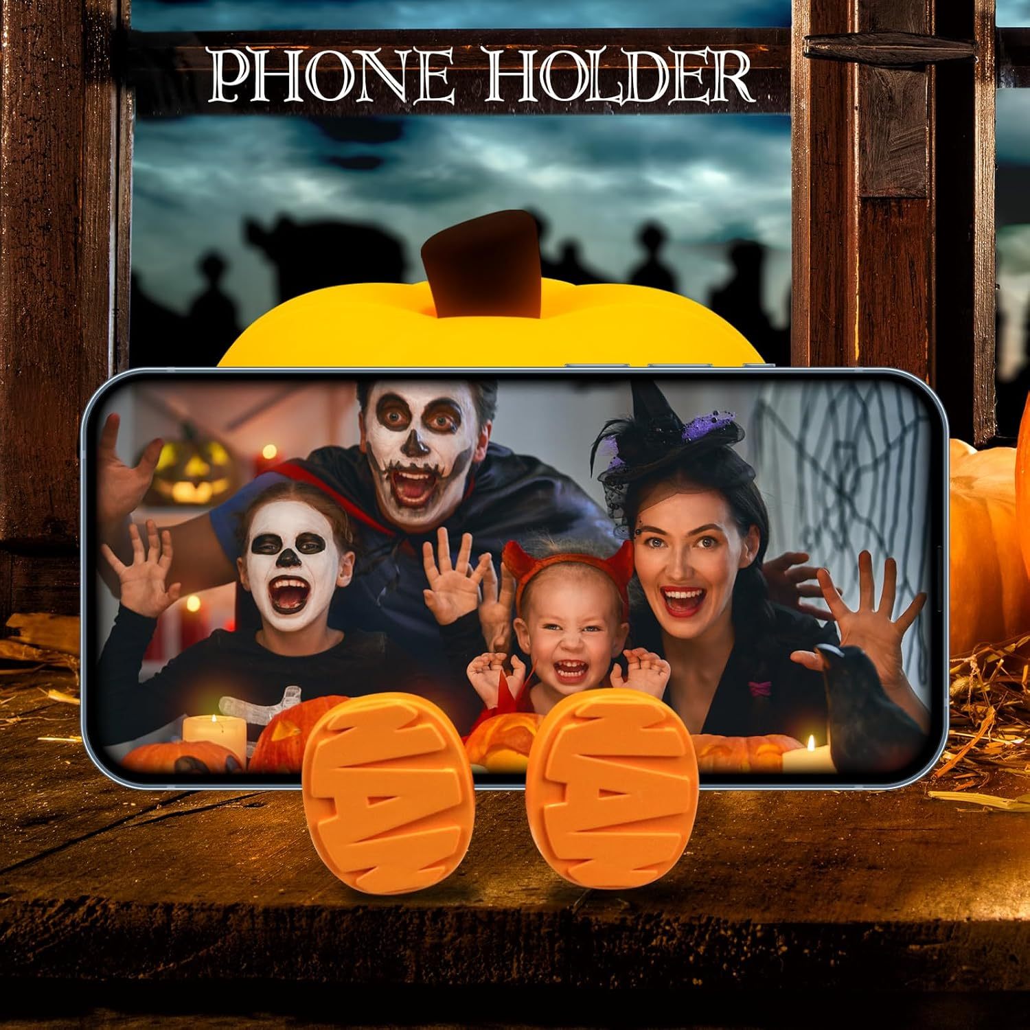 🏆2025 Halloween Hot Sale⚡​Silicone Pumpkin Tap Light - USB Rechargeable Night Light for Kids, Halloween Mood Ambiance