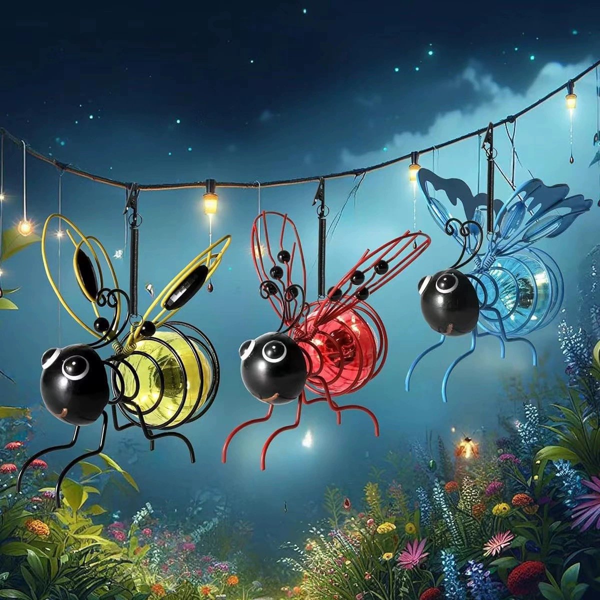 🐝Outdoor Hanging Solar Bee Light - Perfect gift for plant lovers moms