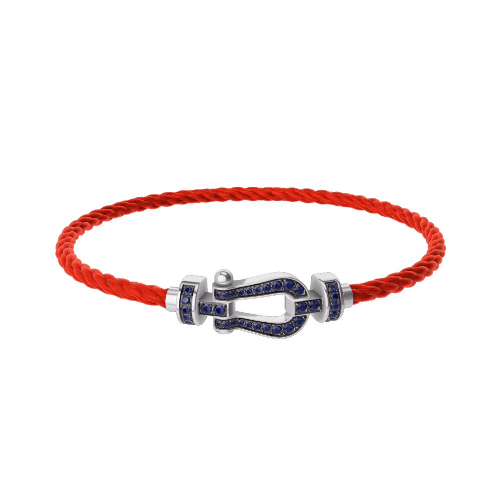 FORCE 10 BRACELET 18K WHITE GOLD AND BLUE SAPPHIRES MEDIUM MODEL