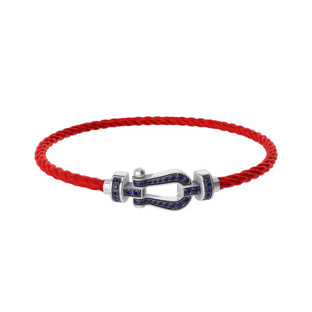 FORCE 10 BRACELET 18K WHITE GOLD AND BLUE SAPPHIRES MEDIUM MODEL