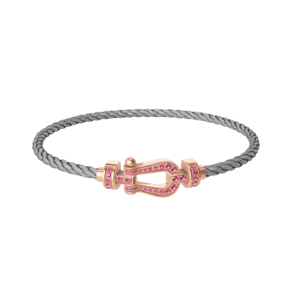 FORCE 10 BRACELET 18K PINK GOLD AND PINK SAPPHIRES MEDIUM MODEL