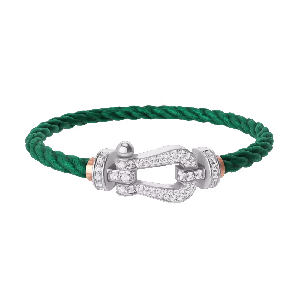 FORCE 10 BRACELET 18K WHITE GOLD AND DIAMONDS LARGE MODEL