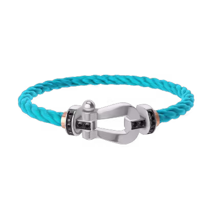 FORCE 10 BRACELET 18K WHITE GOLD AND BLACK DIAMONDS LARGE MODEL