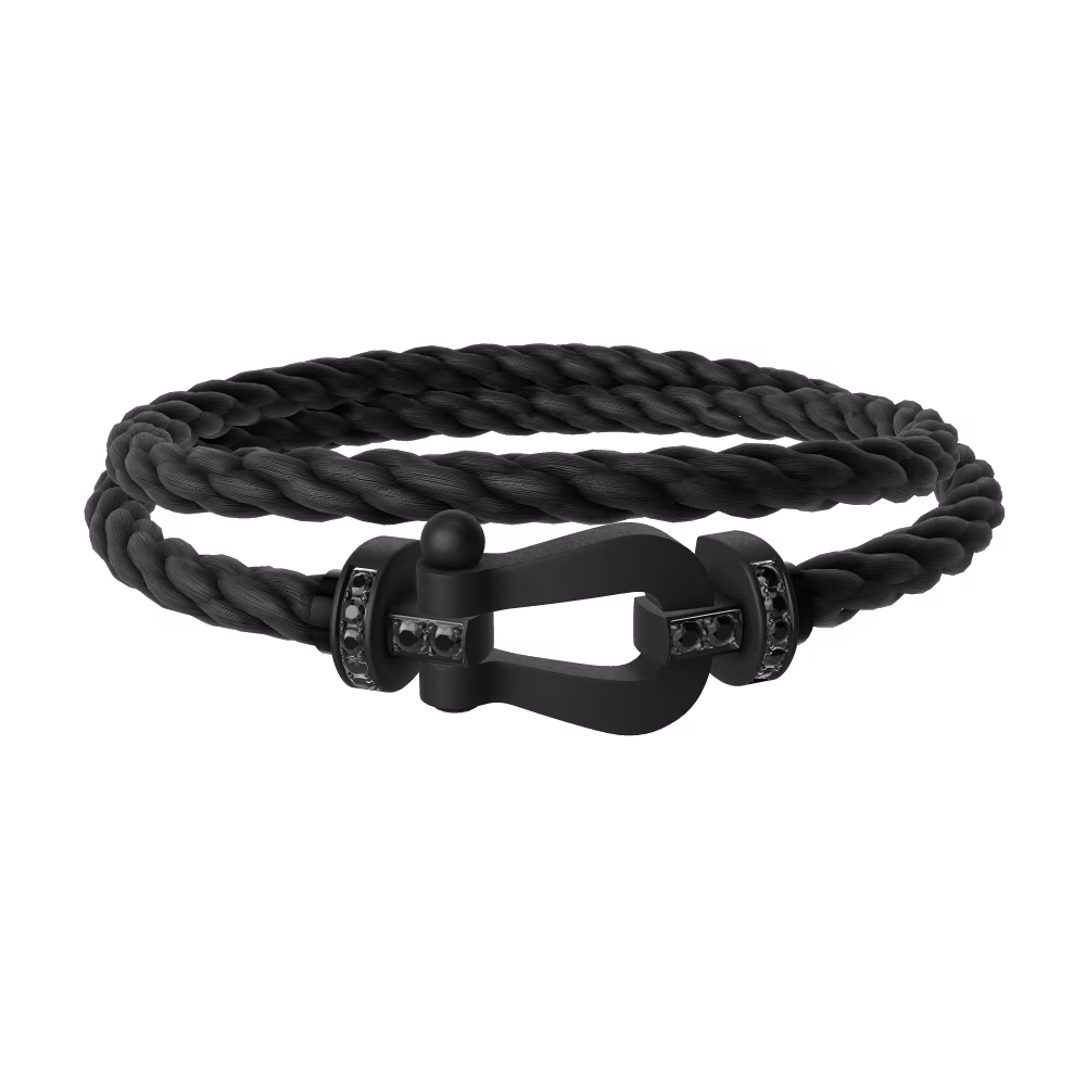 FORCE 10 BRACELET BLACK TITANIUM AND BLACK DIAMONDS LARGE MODEL