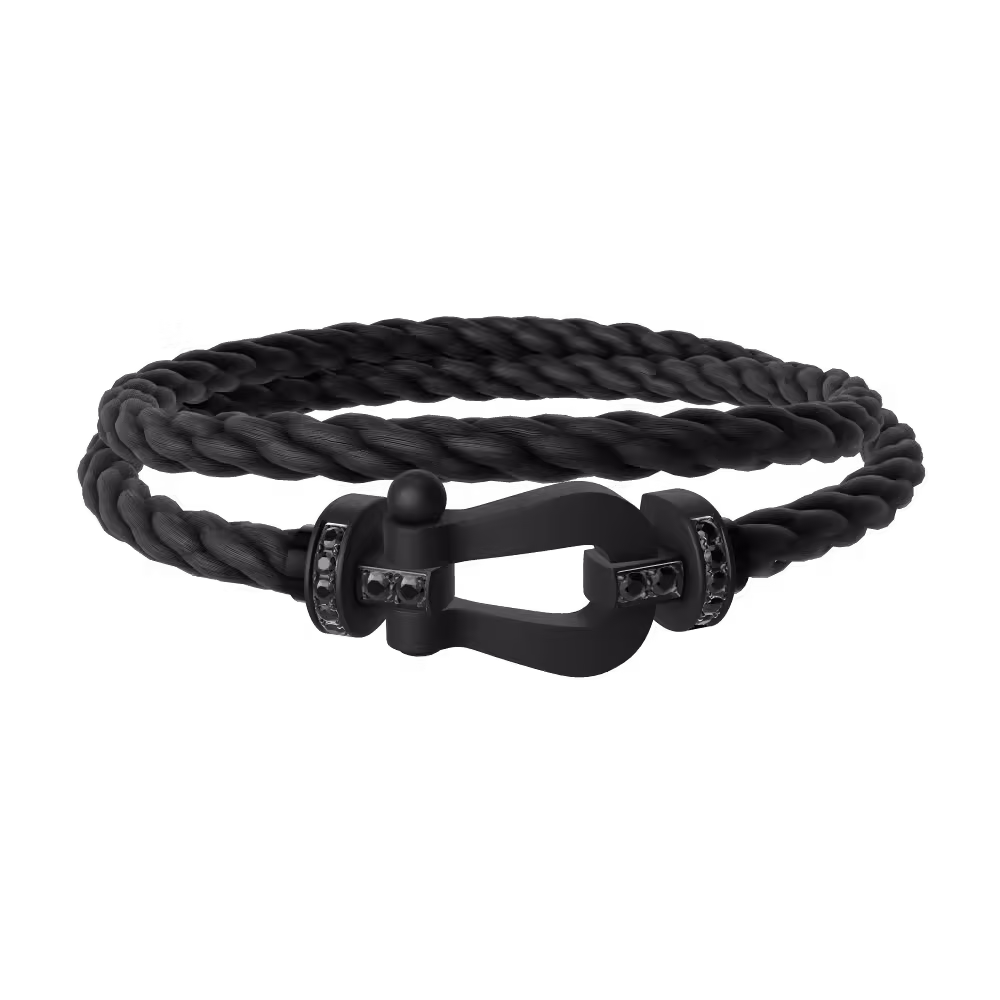 FORCE 10 BRACELET BLACK TITANIUM AND BLACK DIAMONDS LARGE MODEL