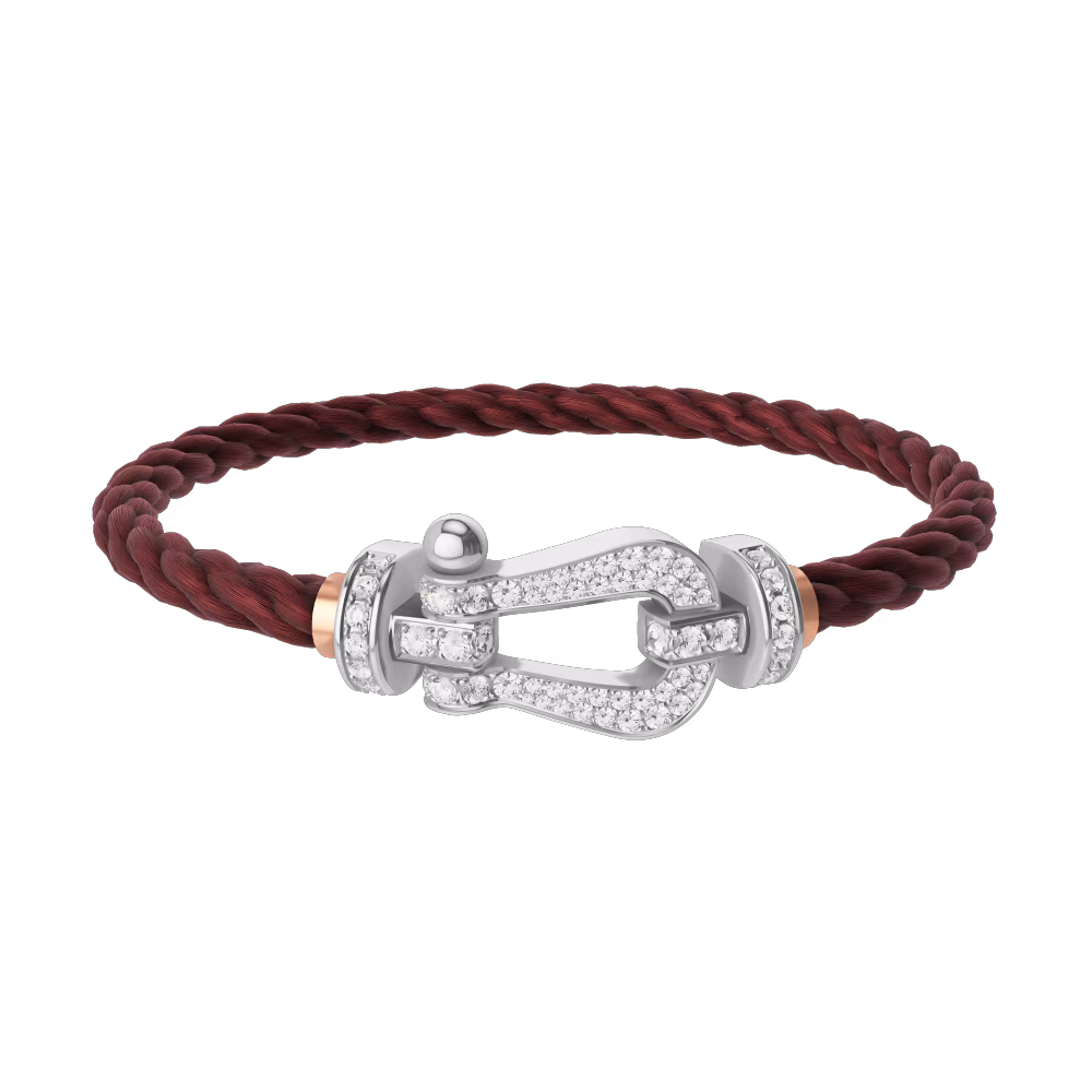 FORCE 10 BRACELET 18K WHITE GOLD AND DIAMONDS LARGE MODEL