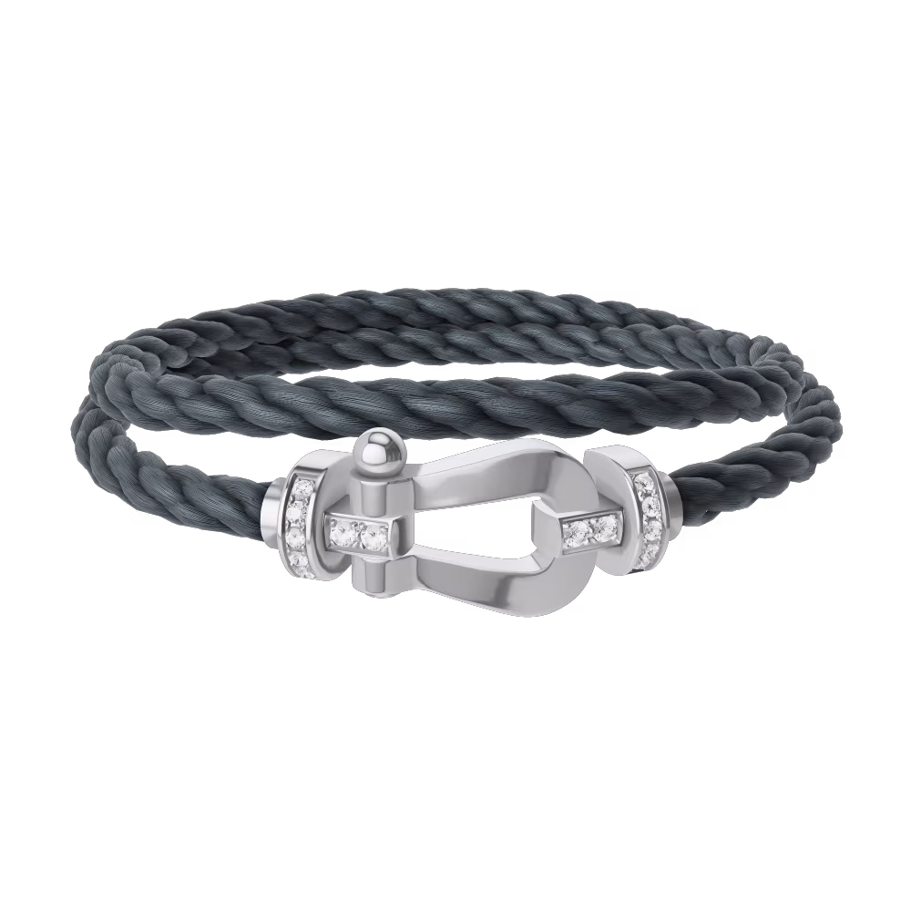 FORCE 10 BRACELET 18K WHITE GOLD AND DIAMONDS LARGE MODEL