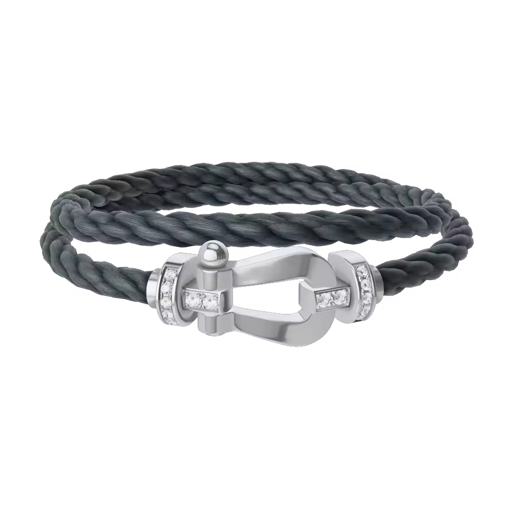 FORCE 10 BRACELET 18K WHITE GOLD AND DIAMONDS LARGE MODEL