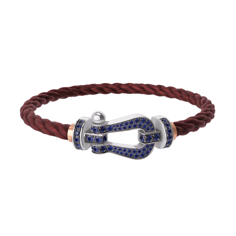 FORCE 10 BRACELET 18K WHITE GOLD AND BLUE SAPPHIRES LARGE MODEL