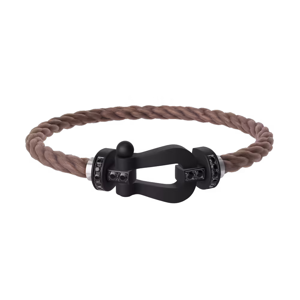 FORCE 10 BRACELET BLACK TITANIUM AND BLACK DIAMONDS LARGE MODEL