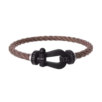 FORCE 10 BRACELET BLACK TITANIUM AND BLACK DIAMONDS LARGE MODEL