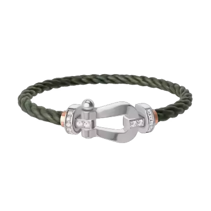 FORCE 10 BRACELET 18K WHITE GOLD AND DIAMONDS LARGE MODEL