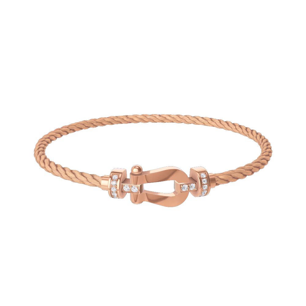FORCE 10 BRACELET 18K PINK GOLD AND DIAMONDS MEDIUM MODEL