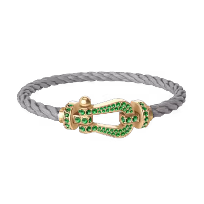 FORCE 10 BRACELET 18K YELLOW GOLD AND EMERALDS LARGE MODEL