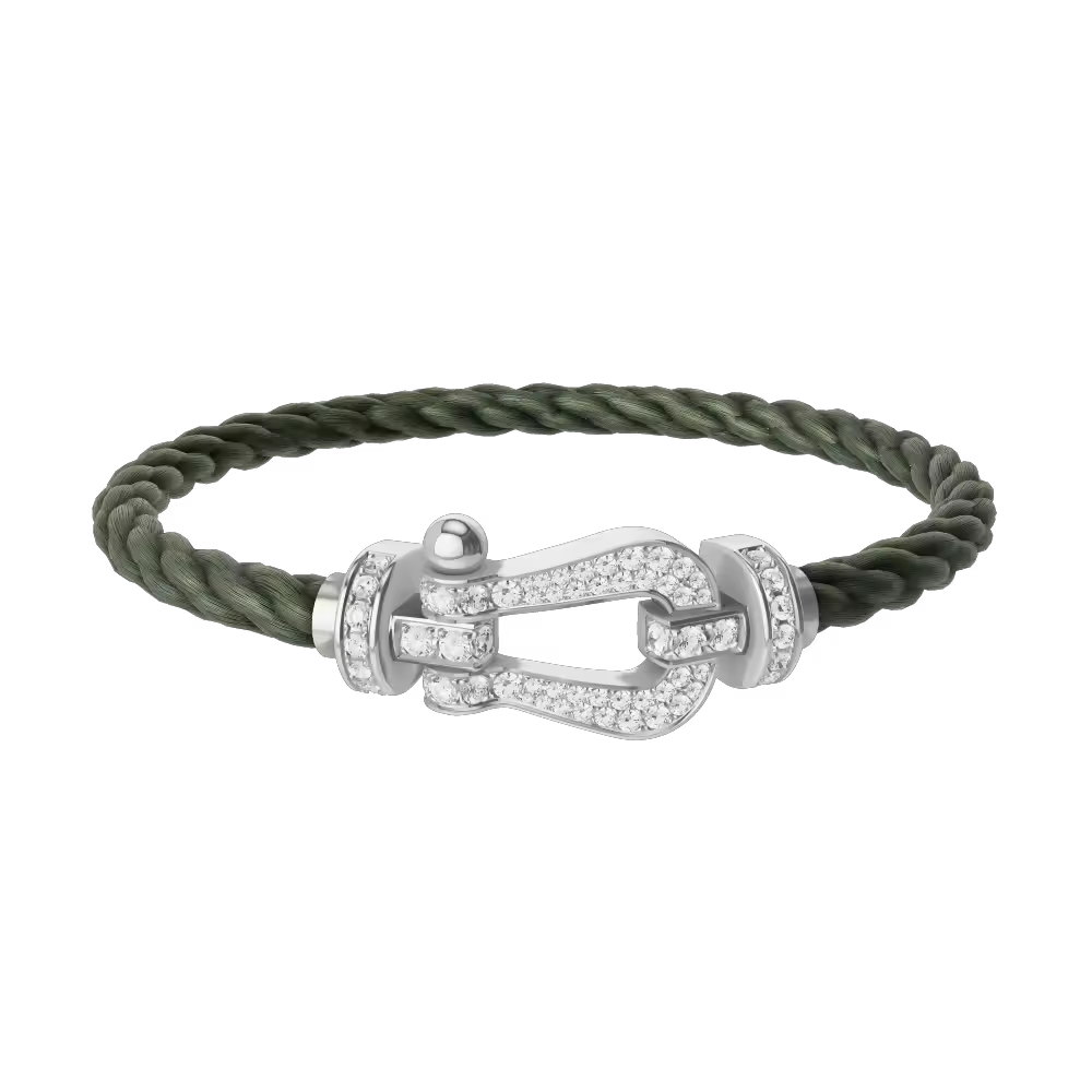 FORCE 10 BRACELET 18K WHITE GOLD AND DIAMONDS LARGE MODEL