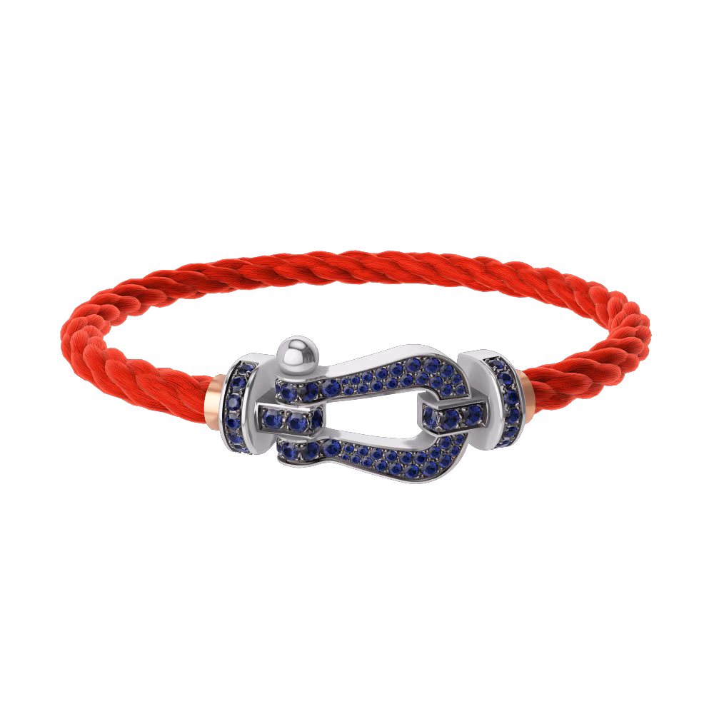 FORCE 10 BRACELET 18K WHITE GOLD AND BLUE SAPPHIRES LARGE MODEL