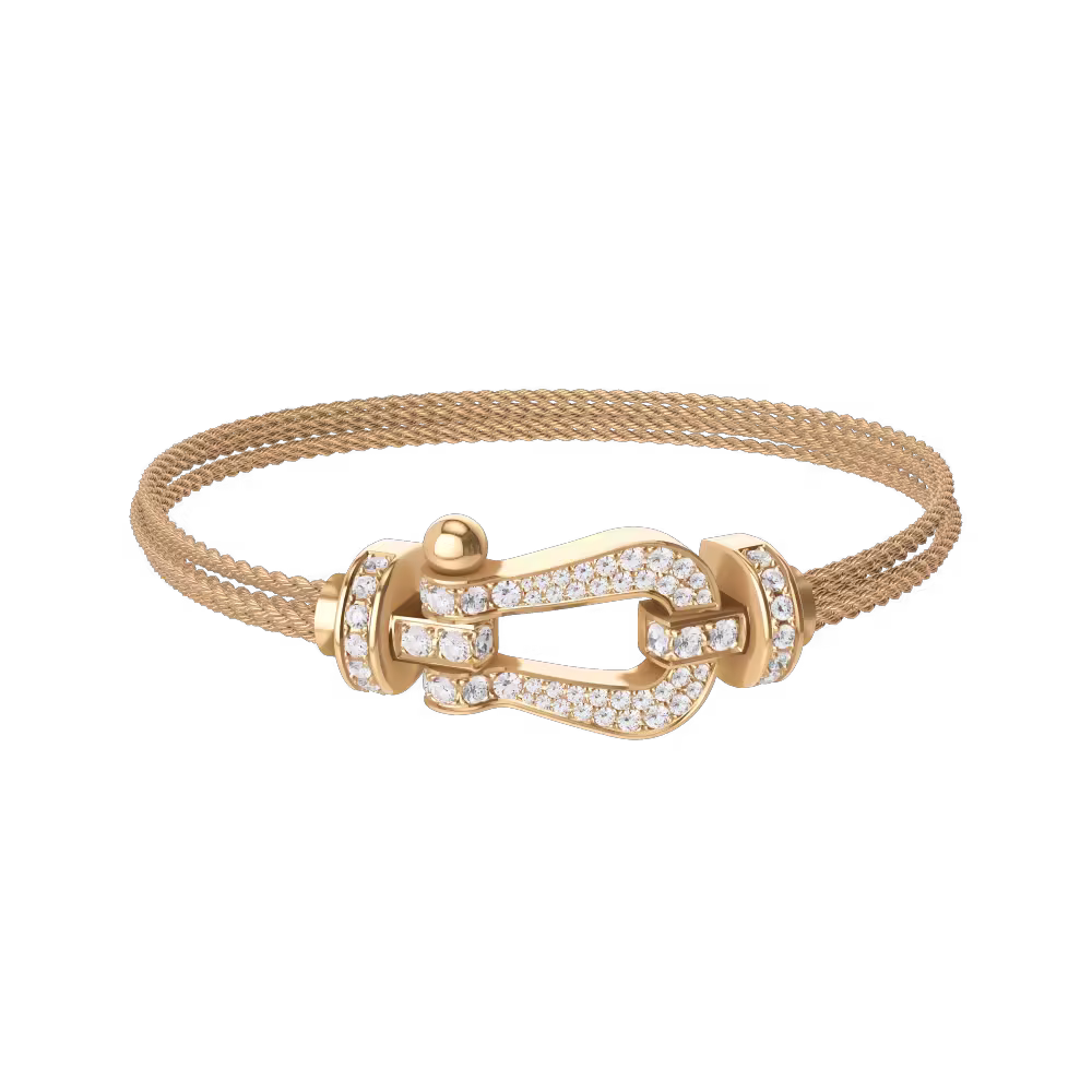 FORCE 10 BRACELET 18K YELLOW GOLD AND DIAMONDS LARGE MODEL