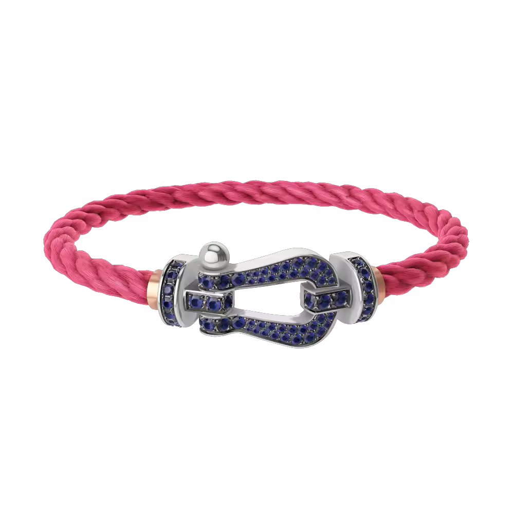 FORCE 10 BRACELET 18K WHITE GOLD AND BLUE SAPPHIRES LARGE MODEL