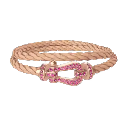 FORCE 10 BRACELET 18K PINK GOLD AND PINK SAPPHIRES LARGE MODEL