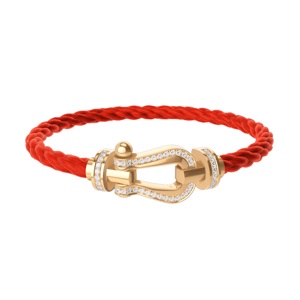 FORCE 10 BRACELET LARGE MODEL 18K YELLOW GOLD DIAMOND PAVED