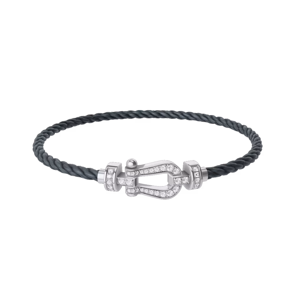 FORCE 10 BRACELET 18K WHITE GOLD AND DIAMONDS MEDIUM MODEL
