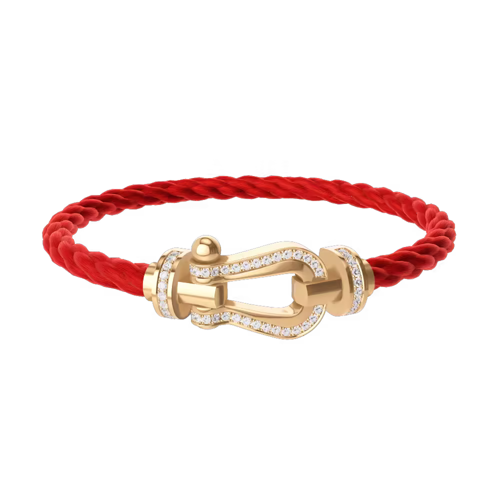 FORCE 10 BRACELET LARGE MODEL 18K YELLOW GOLD DIAMOND PAVED