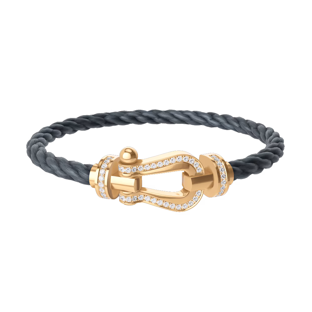 FORCE 10 BRACELET LARGE MODEL 18K YELLOW GOLD DIAMOND PAVED