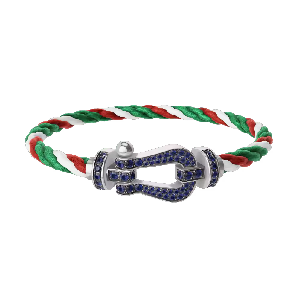 Force 10 bracelet 18k white gold and blue sapphires large model