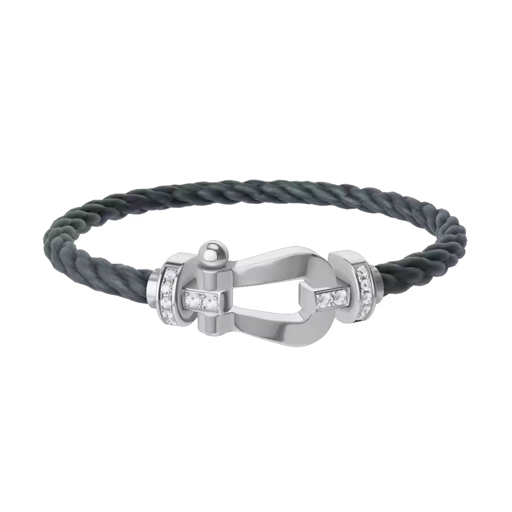 FORCE 10 BRACELET 18K WHITE GOLD AND DIAMONDS LARGE MODEL