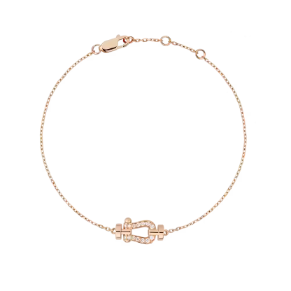 FORCE 10 BRACELET SMALL MODEL IN 18K PINK GOLD AND DIAMONDS