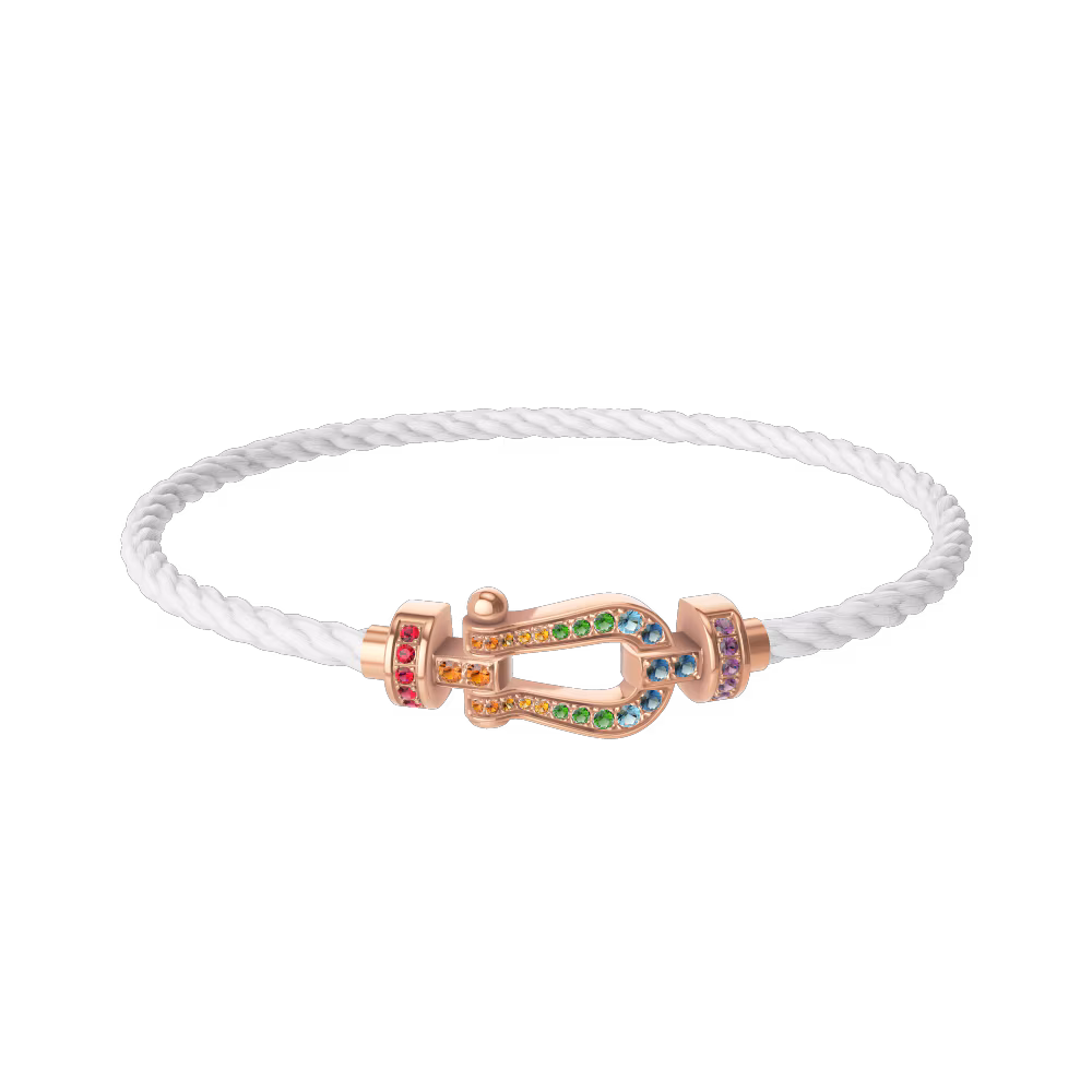 FORCE 10 BRACELET 18K PINK GOLD AND COLORED STONES MEDIUM MODEL