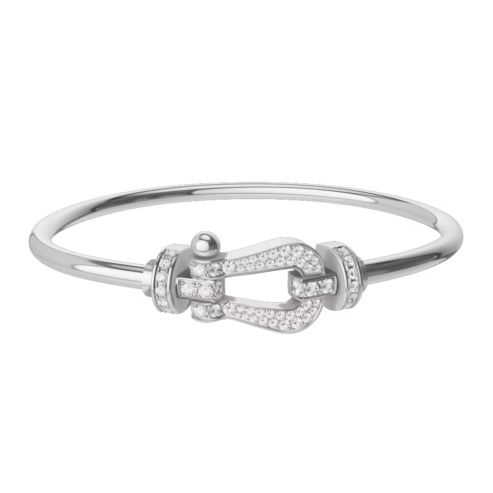 FORCE 10 BRACELET 18K WHITE GOLD AND DIAMONDS LARGE MODEL