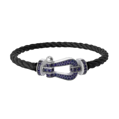 FORCE 10 BRACELET 18K WHITE GOLD AND BLUE SAPPHIRES LARGE MODEL