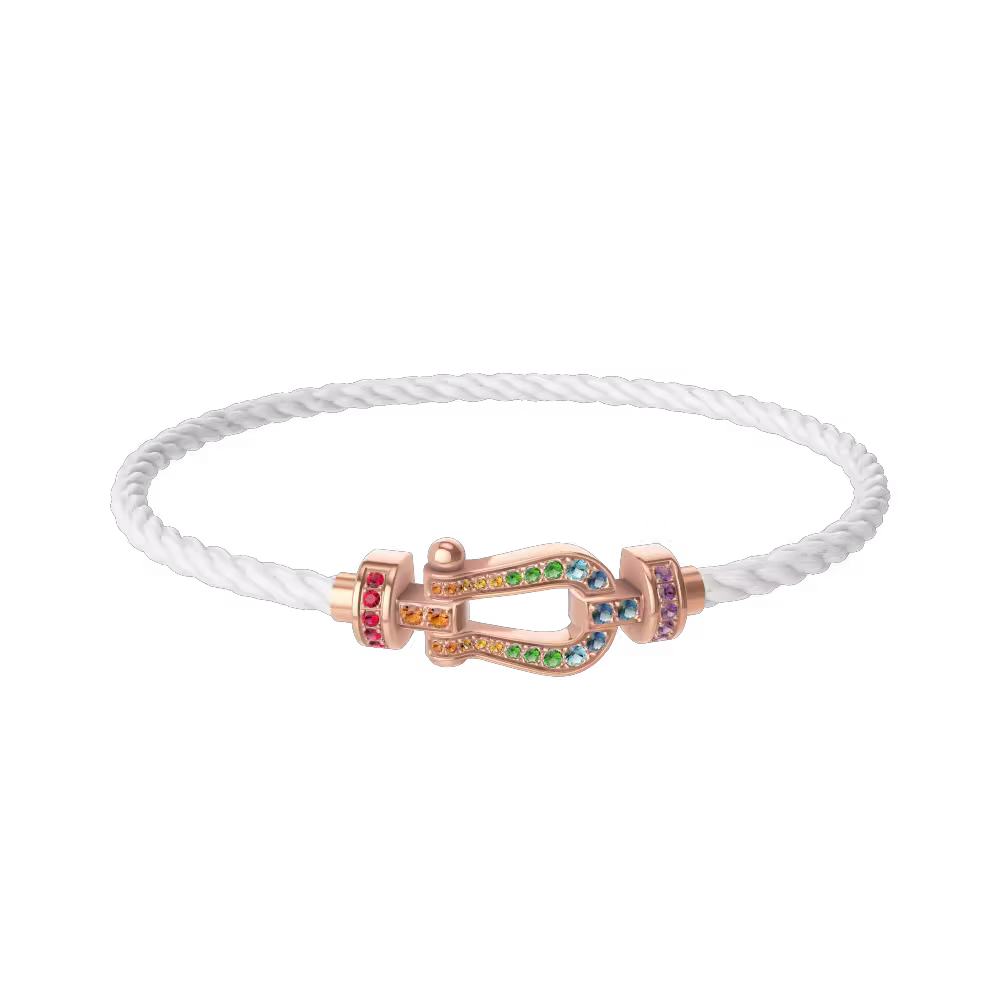 FORCE 10 BRACELET 18K PINK GOLD AND COLORED STONES MEDIUM MODEL