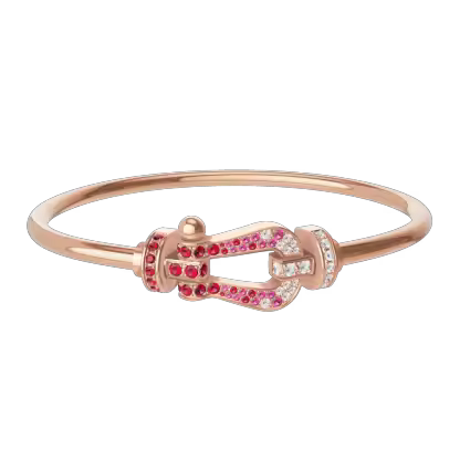 FORCE 10 BRACELET 18K PINK GOLD AND SAPPHIRE, RUBIES, DIAMONDS LARGE MODEL